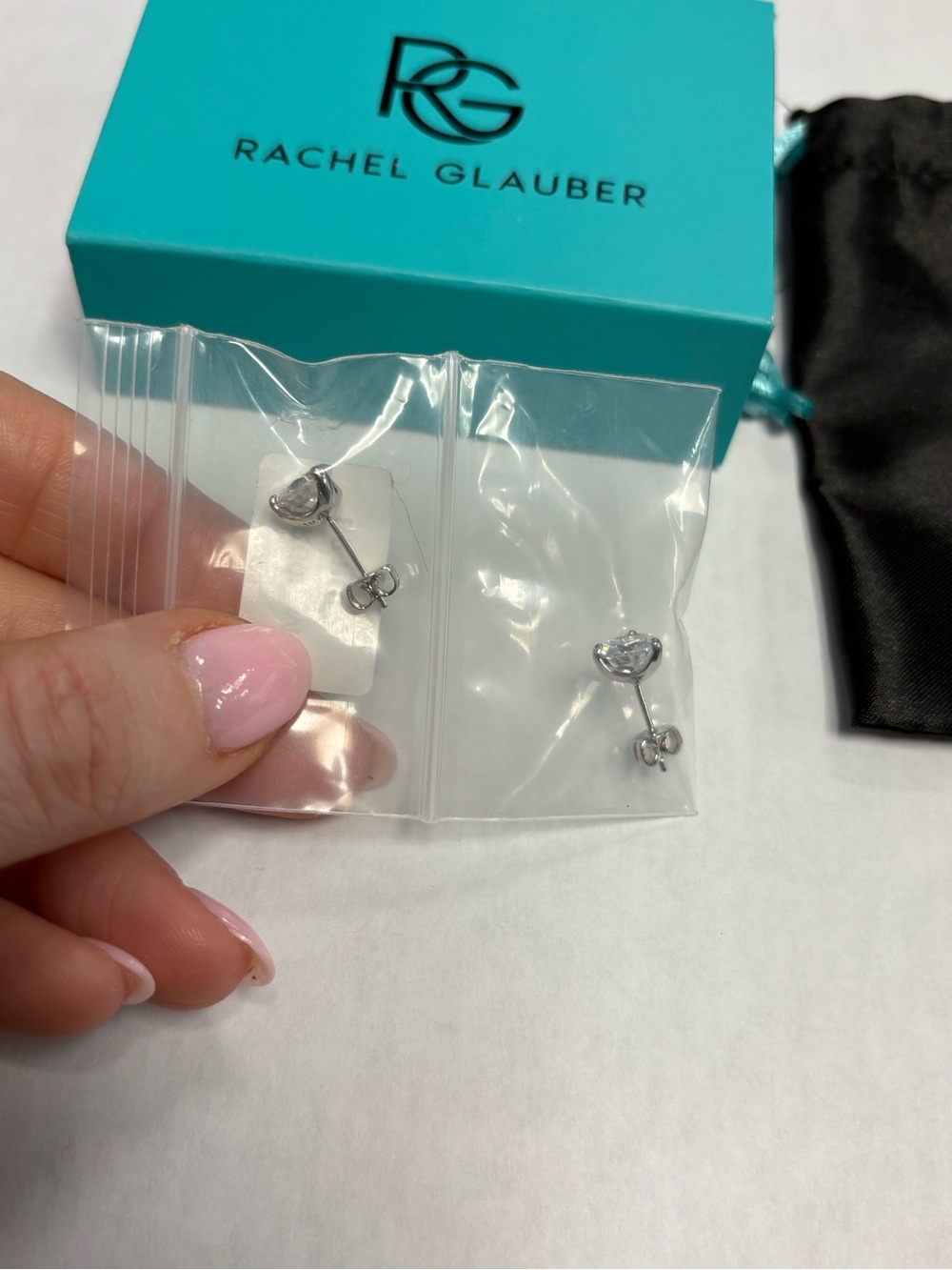 Rachel Glauber Elegant 3-Prong Martini Solitaire Stud Earrings